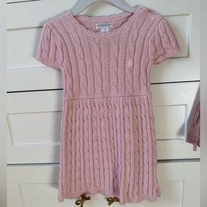 Ralph Lauren cable knit pink sweater dress